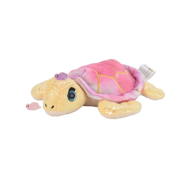 PLUSH TURTLE WITH SMALL PLASTIC TURTLE